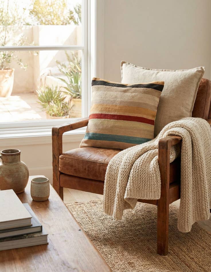 Detail image of 2' 6 x 2' 6  Hand Woven Pillow Wool Square Rug