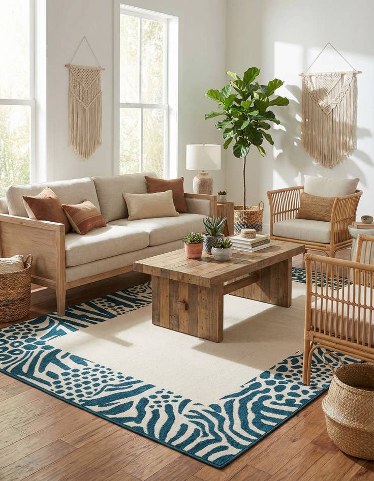 Detail image of  6' x 9'  Washable Safari Indoor / Outdoor Rug