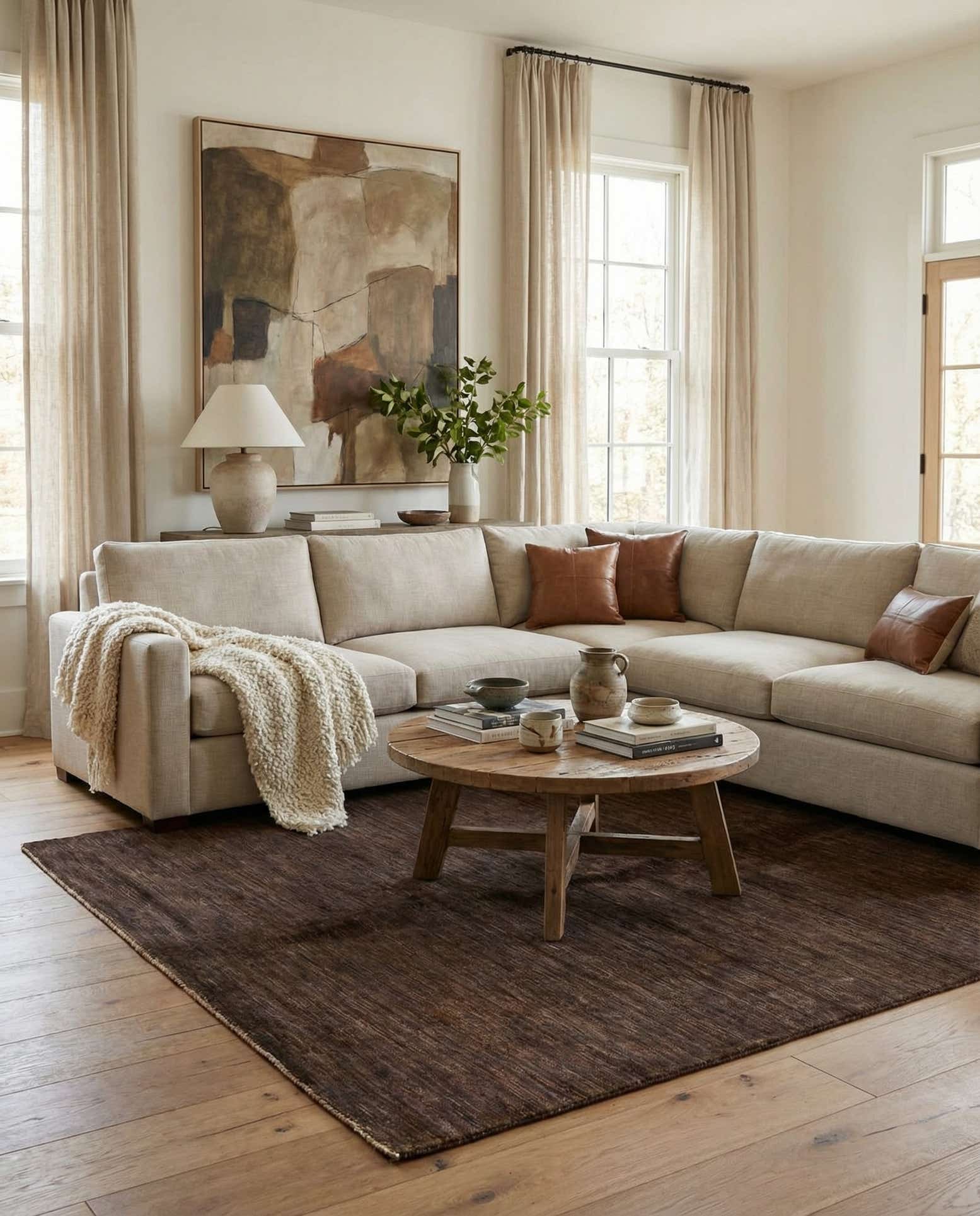 5' 7 x 7' 6 Hand Knotted Modern Ziegler Rug