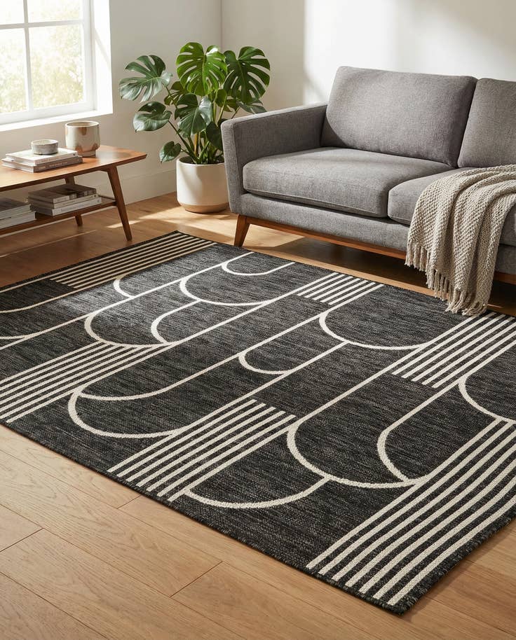 Detail image of 4' x 6' Easy-Clean Modern Indoor / Outdoor Rug