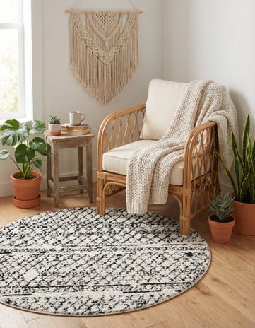 Ivory Morocco Round Rug