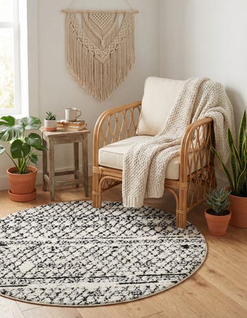 Ivory Morocco Round Rug