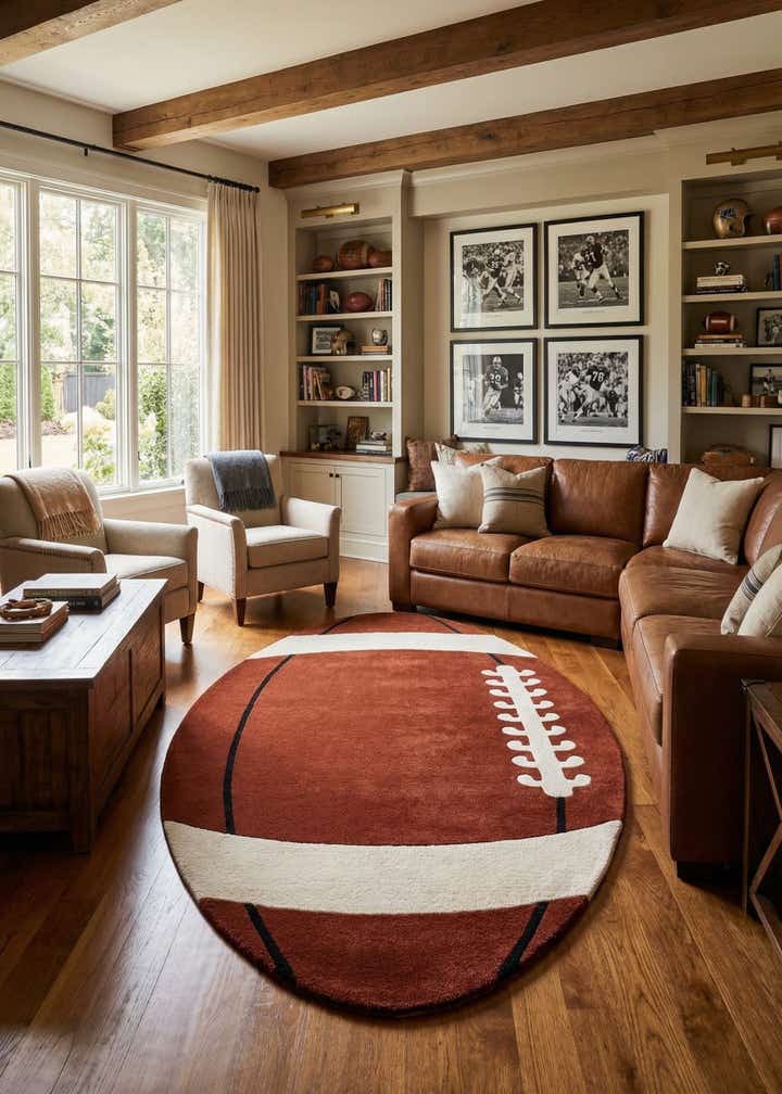 4' 6 x 7' 8 Playtime Kids Wool Oval Rug