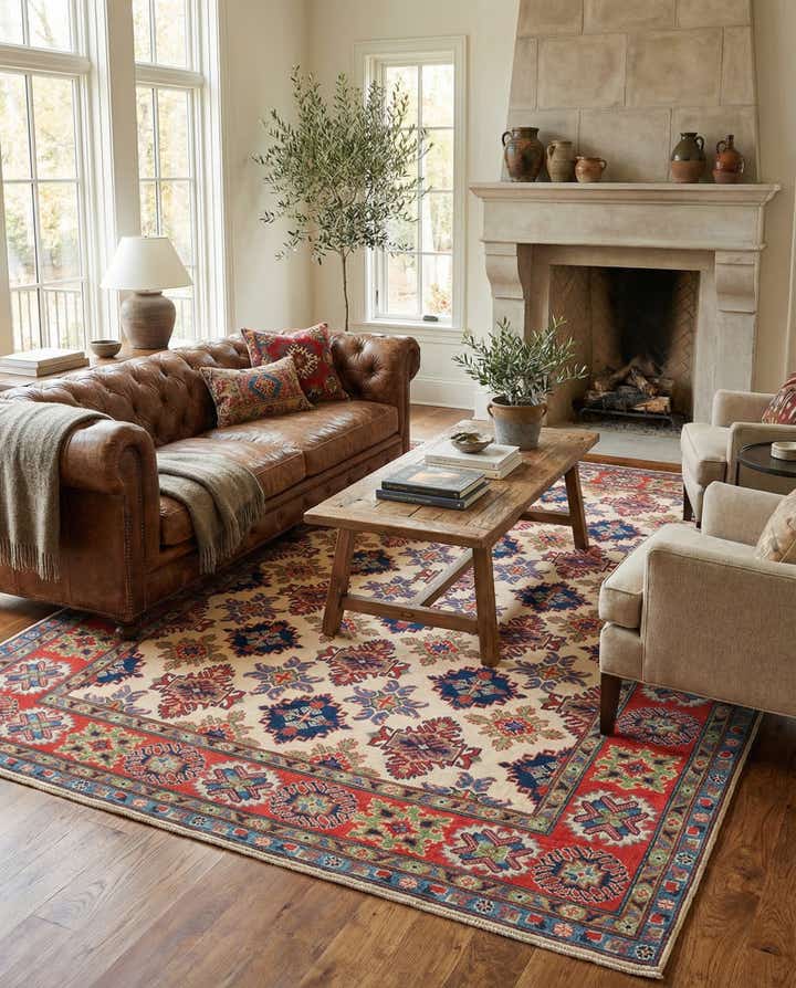 6' 6 x 10' 5 Hand Knotted Kazak Rug