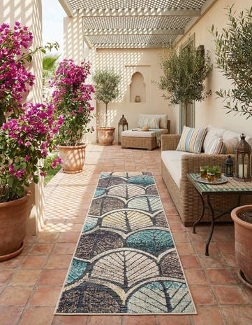 2' x 8' Easy-Clean Casablanca Indoor / Outdoor Runner Rug