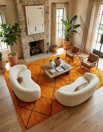 7' x 9' 7 Hand Knotted Moroccan Wool Rug