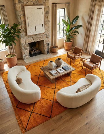 7' x 9' 7 Hand Knotted Moroccan Wool Rug