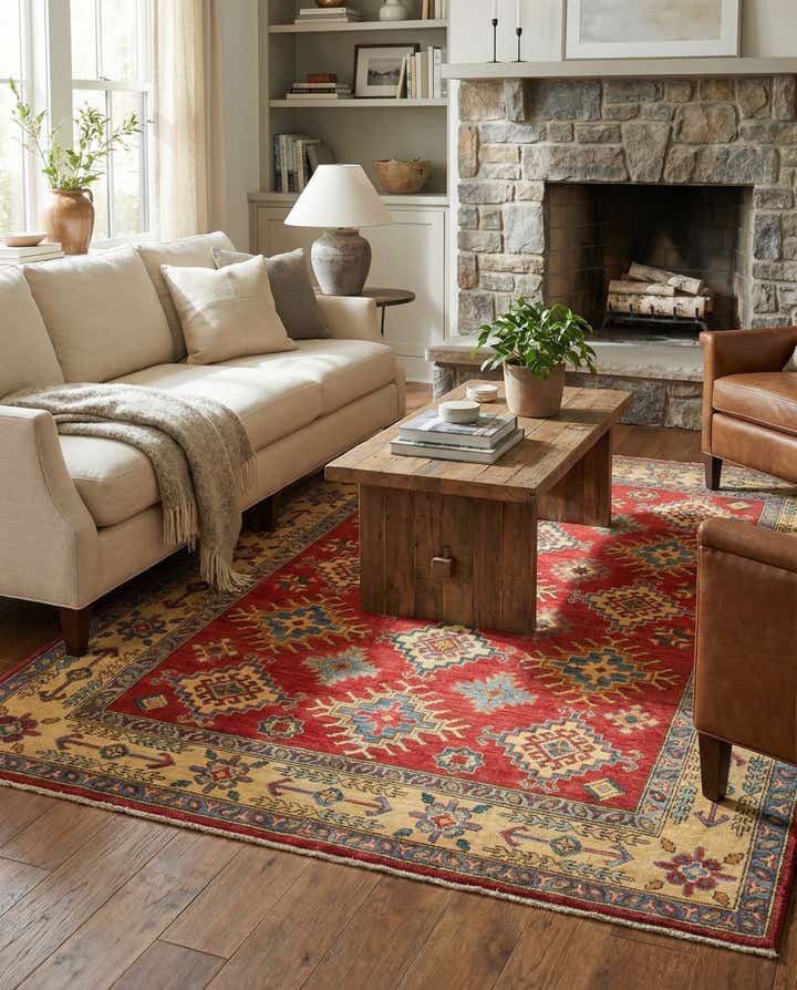 5' x 6' 6 Hand Knotted Kazak Rug