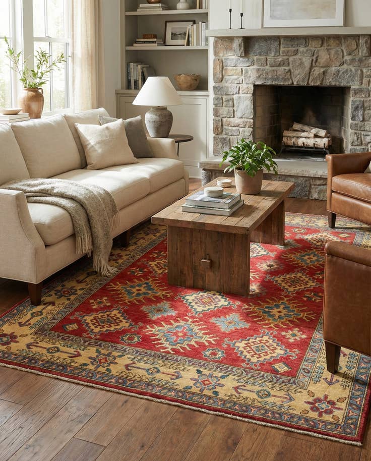 Detail image of 5' x 6' 6 Hand Knotted Kazak Rug