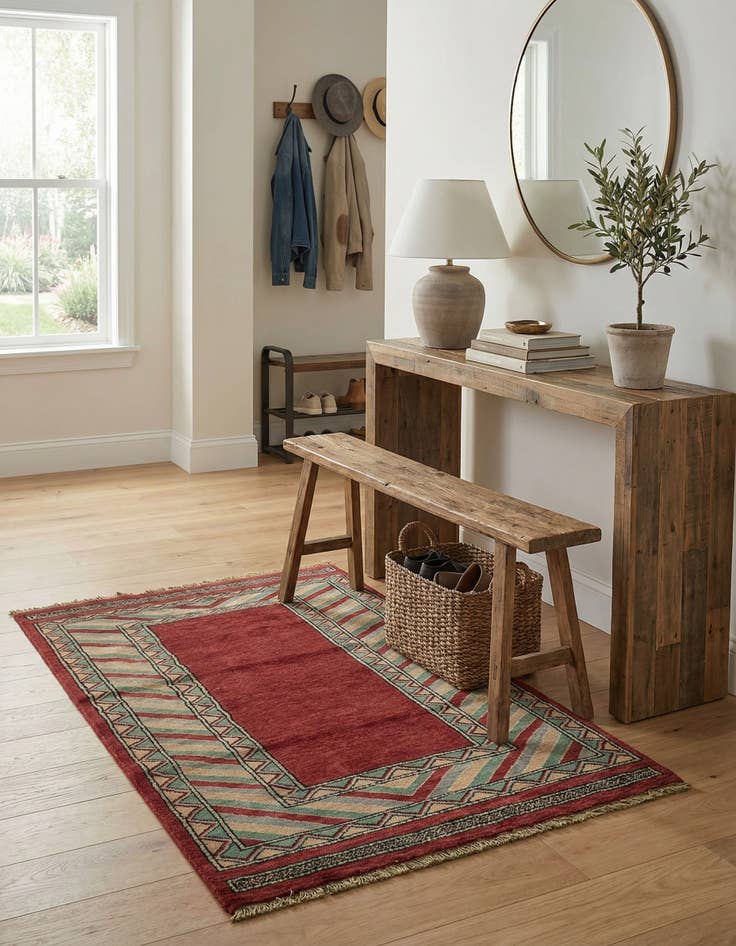 Detail image of  3' 2 x 5' 1  Hand Knotted Kashkuli Gabbeh Oriental Wool Rug