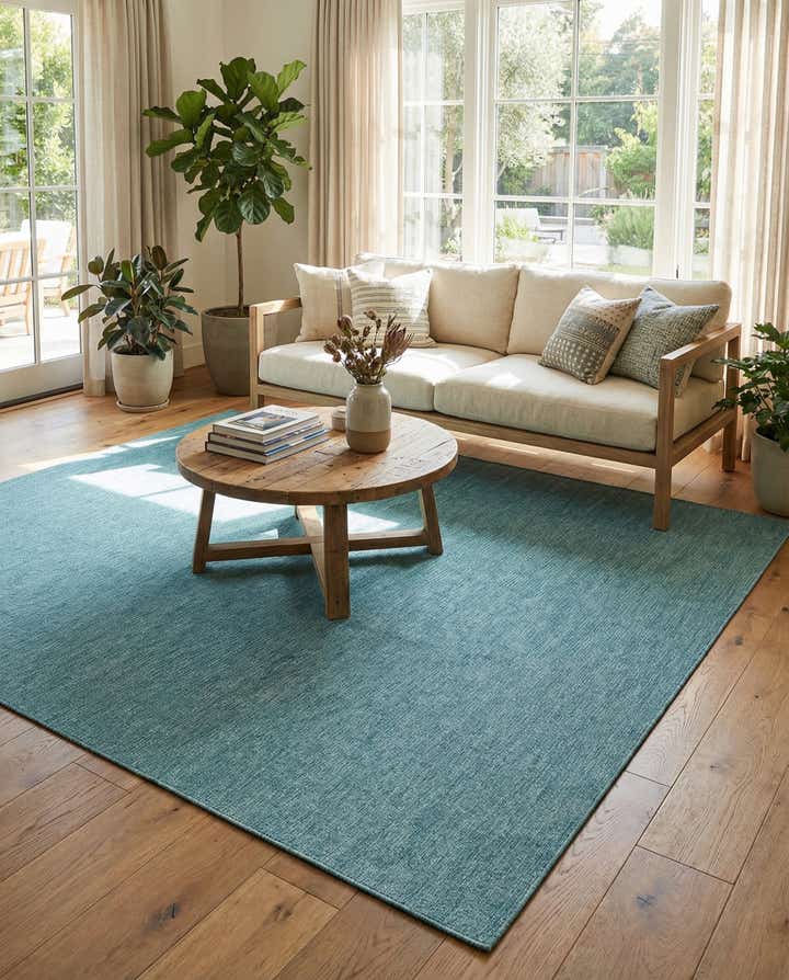 10' 8 x 10' 8 Easy-Clean Solid Indoor / Outdoor Square Rug