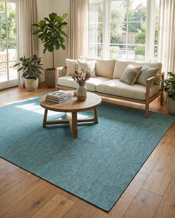 Detail image of 10' 8 x 10' 8 Easy-Clean Solid Indoor / Outdoor Square Rug