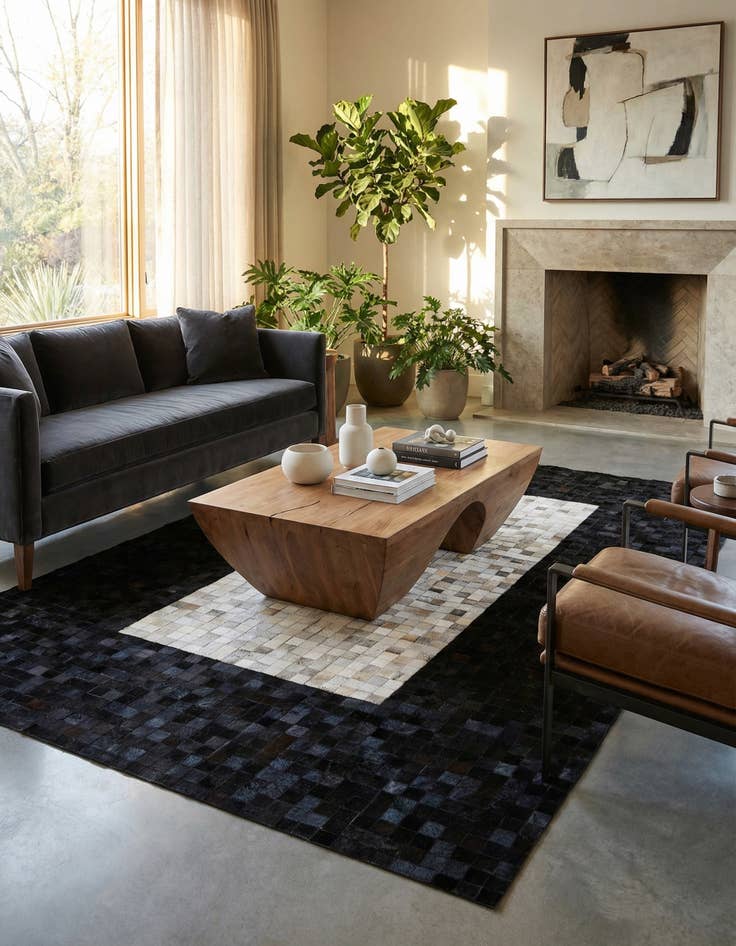 Detail image of 5' x 8' 1 Cowhide - Patchwork Rug