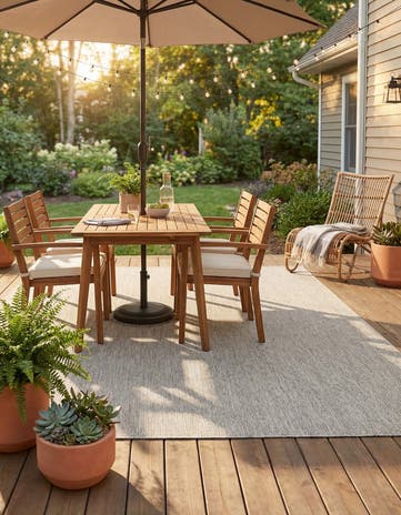 7' 10 x 11' Easy-Clean Solid Indoor / Outdoor Rug