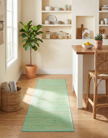 Aqua Bamboo Runner Rug