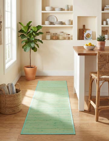 Aqua Bamboo Runner Rug