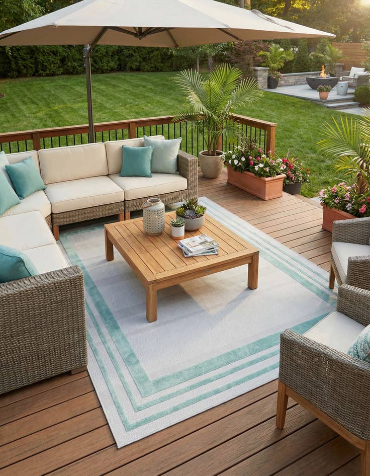 Detail image of 9' x 12'  Washable Aruba Indoor / Outdoor Rug
