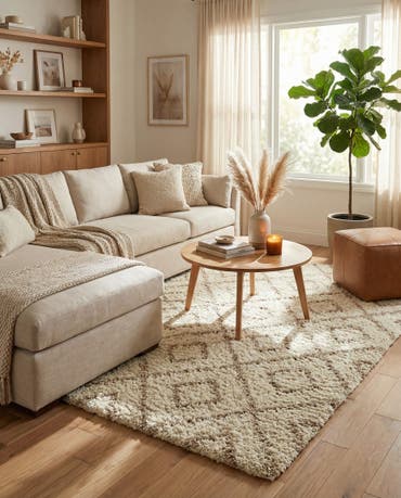  7' 10 x 7' 10 Lattice Shag Square Rug