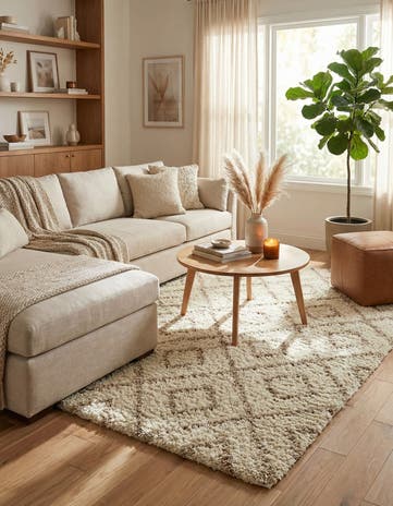 7' 10 x 7' 10 Lattice Shag Square Rug