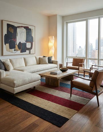 5' 7 x 8' Hand Woven Kilim Modern Wool Rug