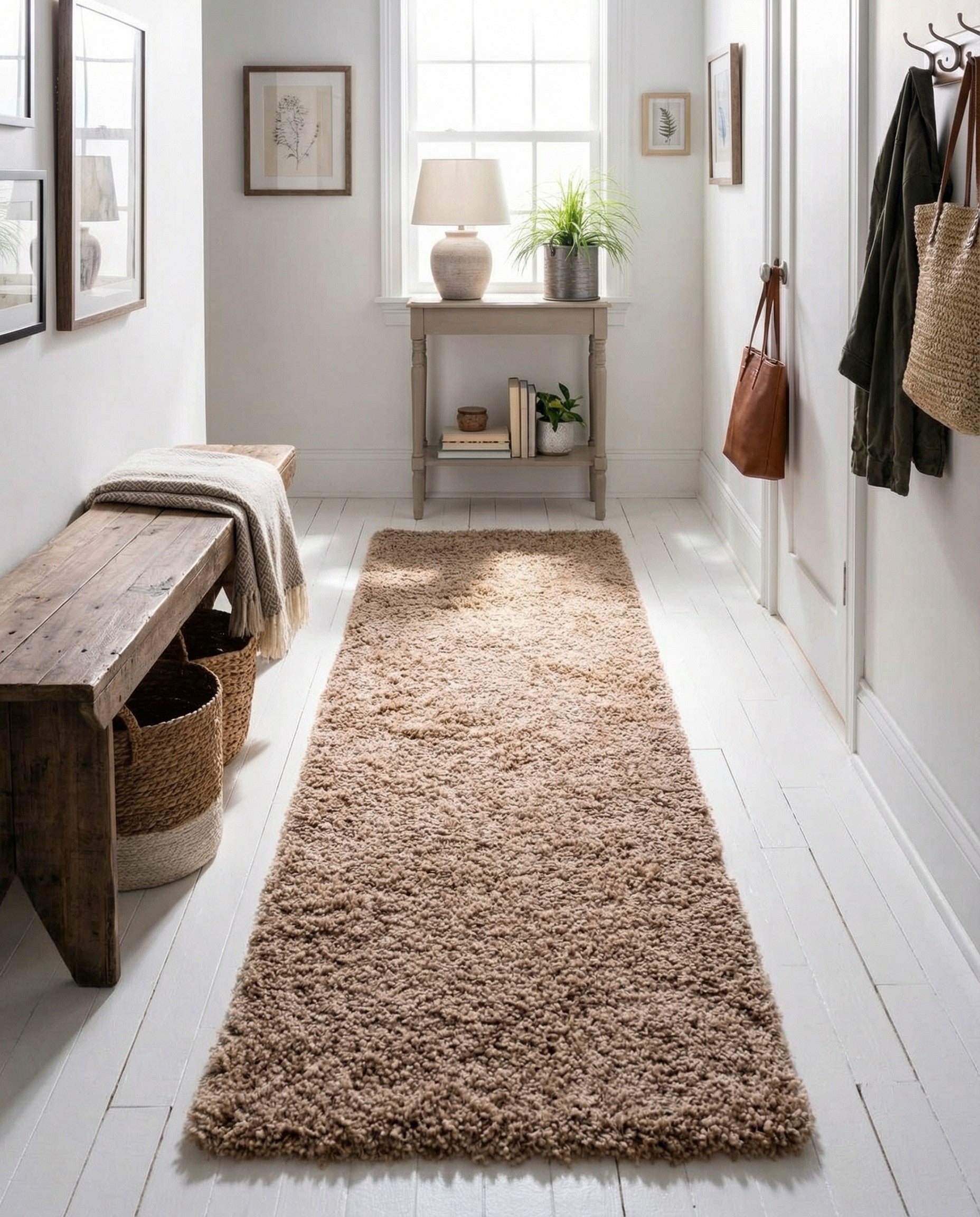  2' x 6' Solid Shag Runner Rug