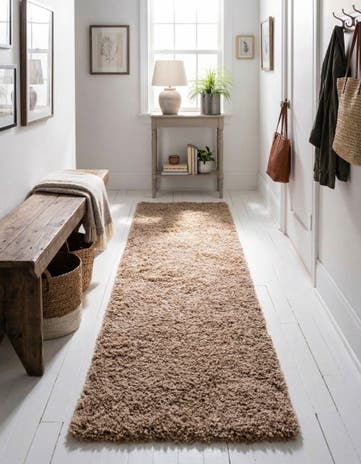 2' x 6' Solid Shag Runner Rug