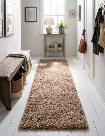 2' x 6' Solid Shag Runner Rug