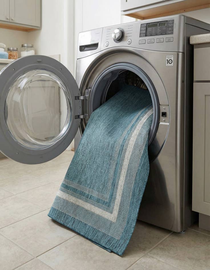 Detail image of 7' x 10'  Washable Border Indoor / Outdoor Rug