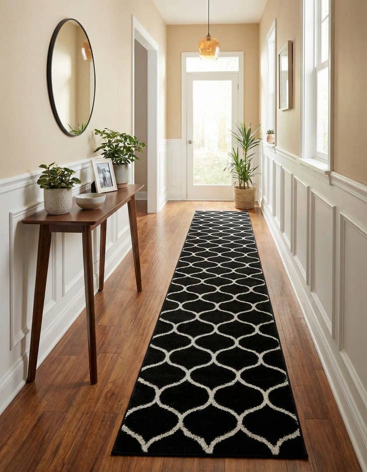 Detail image of 2' x 13' Trellis Frieze Runner Rug