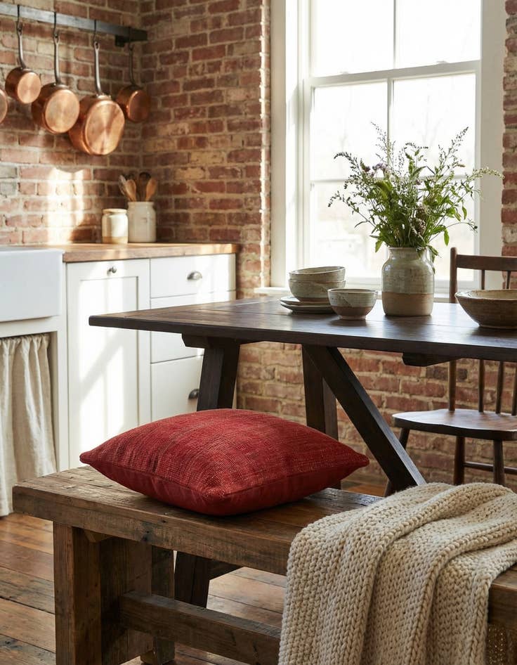 Detail image of 1' 5 x 1' 6 Hand Woven Pillow Wool Square Rug