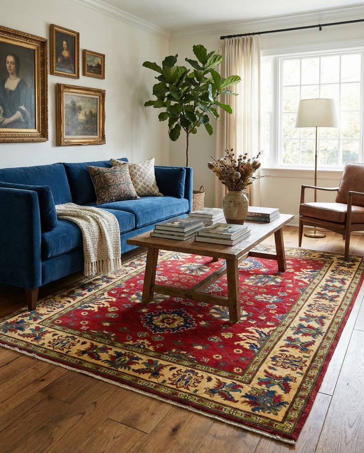 Detail image of 5' x 6' 7 Hand Knotted Kazak Rug