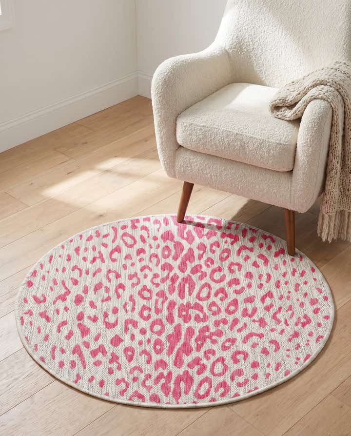 3' x 3' Easy-Clean Safari Indoor / Outdoor Round Rug