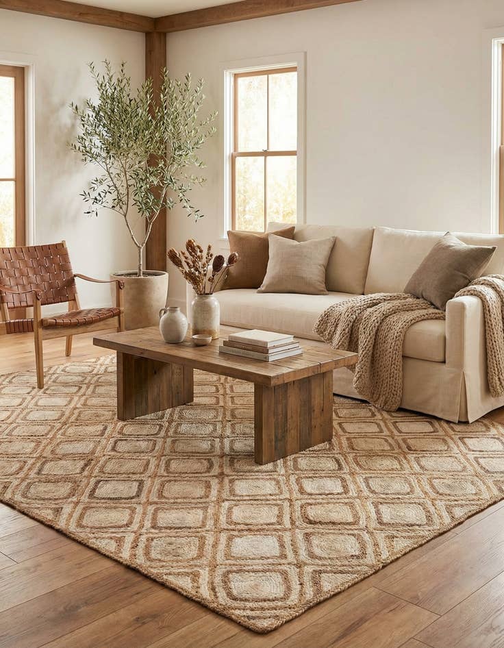 Detail image of 9' x 12' 2  Hand Braided Jute Rug