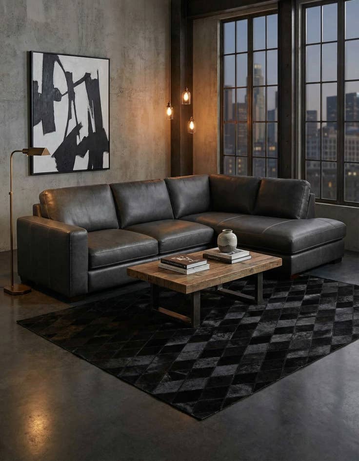 Detail image of 3' 11 x 5' 10 Cowhide Stocks Rug