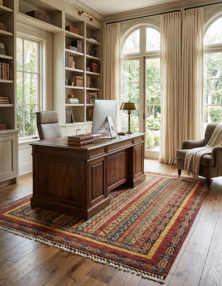 Detail image of 4' 9 x 6' 4  Hand Knotted Ariana Ziegler Rug