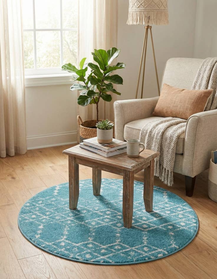 Detail image of  3' x 3' Paxon Trellis Round Rug