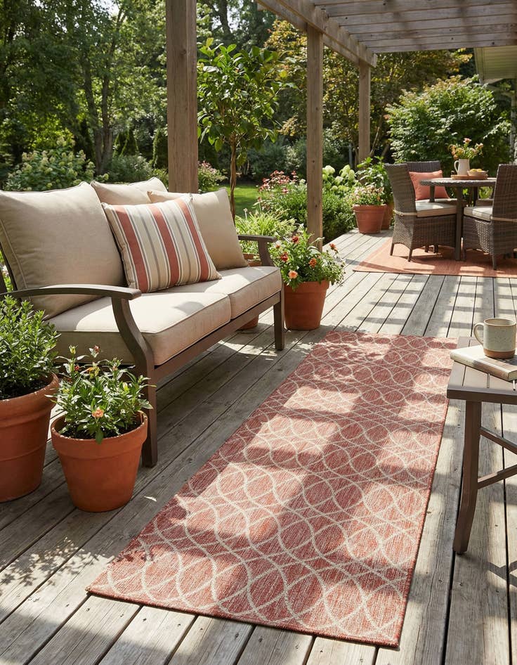 Detail image of  2' 7 x 10'  Washable Lattice Indoor / Outdoor Runner Rug