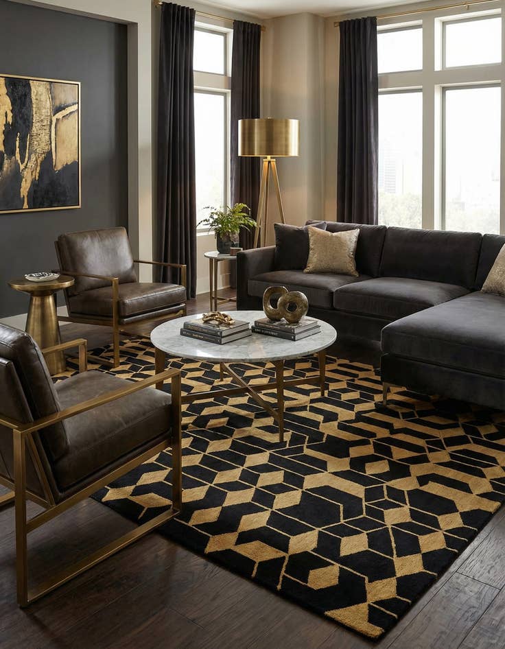 Detail image of 6' 9 x 10' 4  Hand Knotted Darya Wool Rug