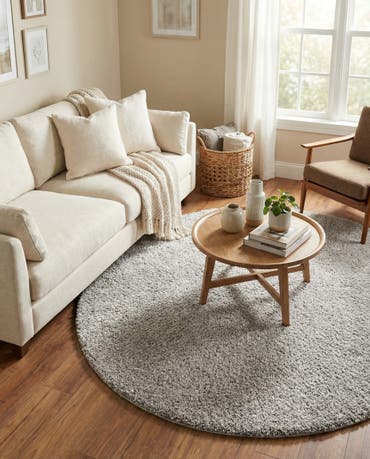  5' 3 x 5' 3 Jill Zarin Shaggy Chic Round Rug