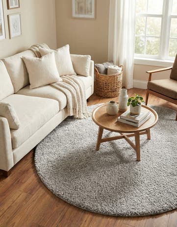 5' 3 x 5' 3 Jill Zarin Shaggy Chic Round Rug