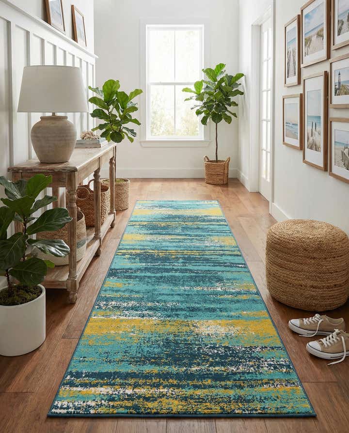 2' 7 x 10' Easy-Clean Coastal Indoor / Outdoor Runner Rug