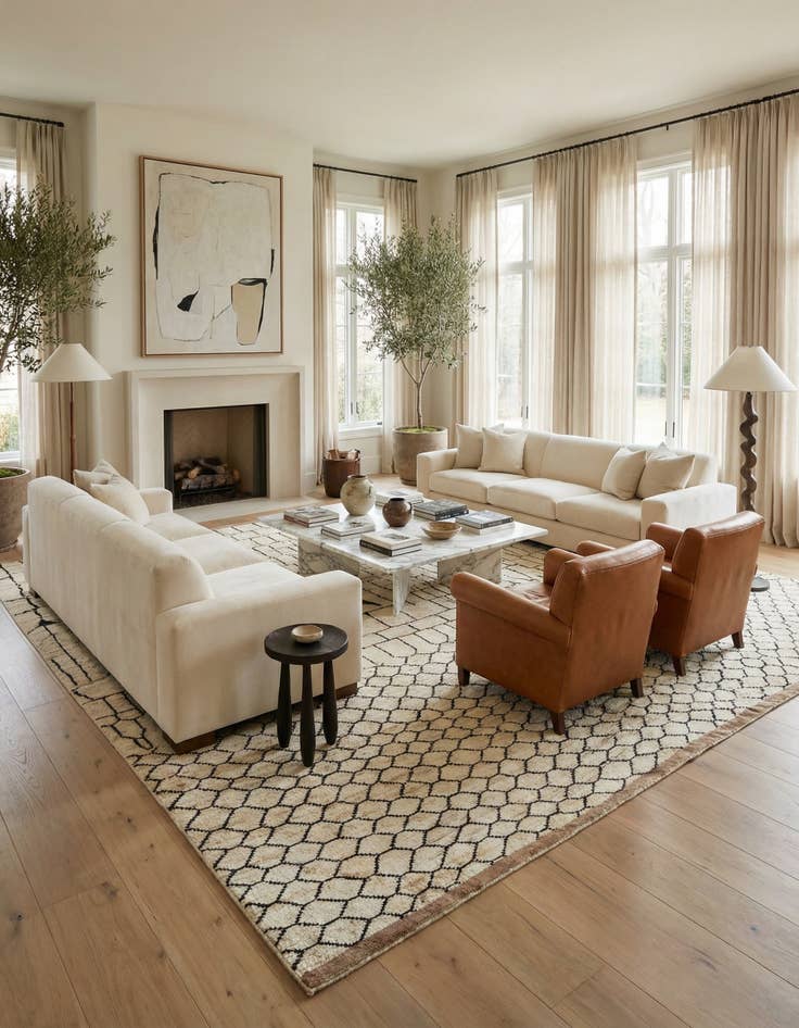 Detail image of 12' 6 x 17' 6  Hand Knotted Moroccan Wool Rug