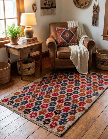 2' 10 x 4' 7 Hand Knotted Balouch Persian Wool Rug