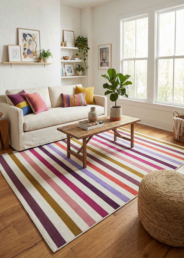 6' x 9' Easy-Clean Ribbon Indoor / Outdoor Rug