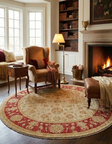 6' 5 x 6' 6 Kaizar Wool Round Rug