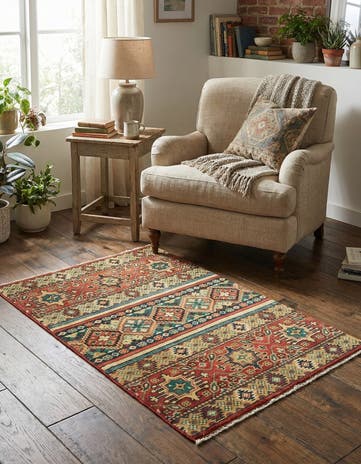 2' 9 x 4' 2 Hand Knotted Kazak Rug