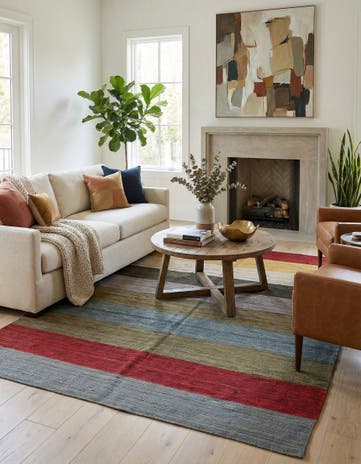 5' 10 x 7' 10 Hand Woven Kilim Modern Wool Rug