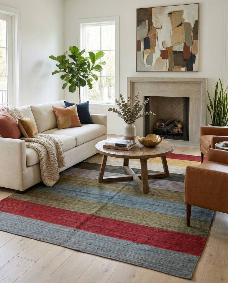 Detail image of 5' 10 x 7' 10 Hand Woven Kilim Modern Wool Rug