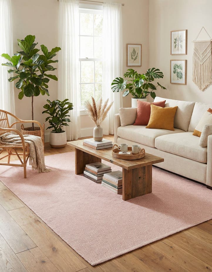 7' 10 x 10' Hand Woven Geo Trellis Flatweave Rug