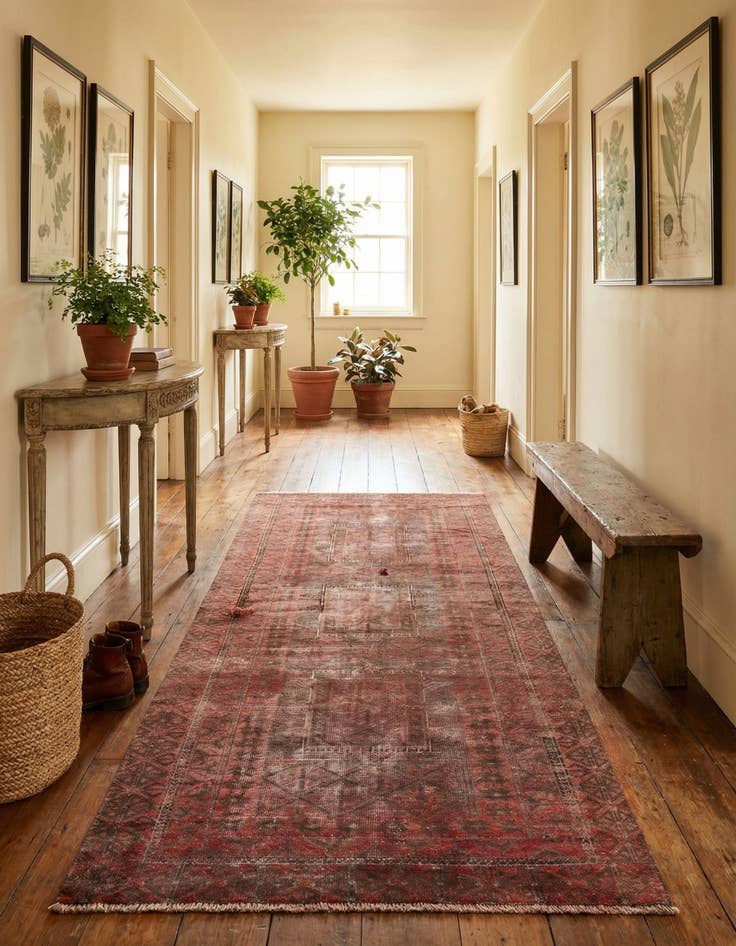 Detail image of 3' 3 x 6' 8  Hand Knotted Ultra Vintage Persian Wool Runner Rug